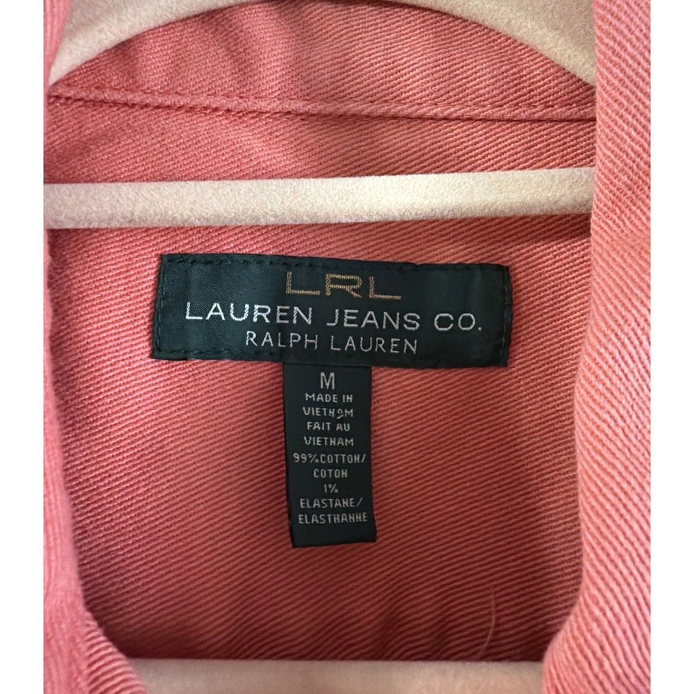 Lauren Jeans Co. Ralph Lauren Coral Denim Jacket Size XL EUC - Picture 3 of 11